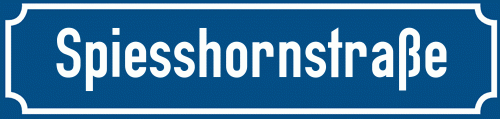 Straßenschild Spiesshornstraße