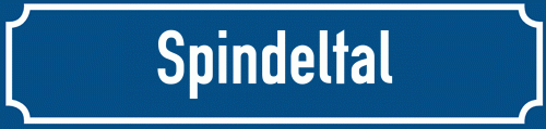 Straßenschild Spindeltal zum kostenlosen Download
