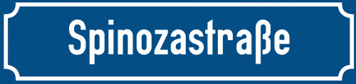 Straßenschild Spinozastraße zum kostenlosen Download