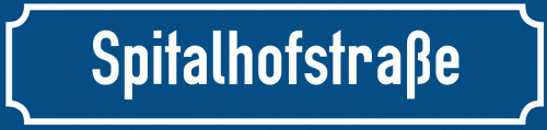 Straßenschild Spitalhofstraße zum kostenlosen Download