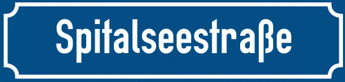 Straßenschild Spitalseestraße zum kostenlosen Download