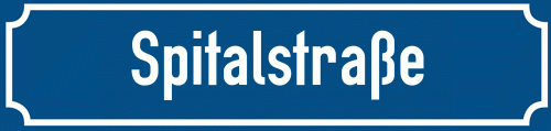 Straßenschild Spitalstraße zum kostenlosen Download
