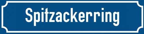 Straßenschild Spitzackerring zum kostenlosen Download