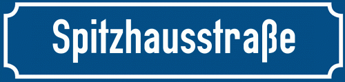 Straßenschild Spitzhausstraße