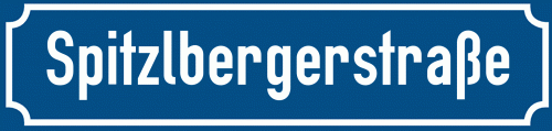 Straßenschild Spitzlbergerstraße zum kostenlosen Download