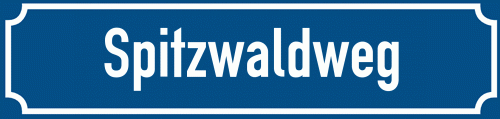 Straßenschild Spitzwaldweg