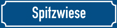 Straßenschild Spitzwiese