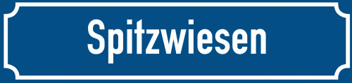 Straßenschild Spitzwiesen zum kostenlosen Download