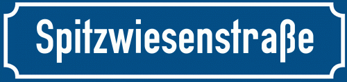 Straßenschild Spitzwiesenstraße