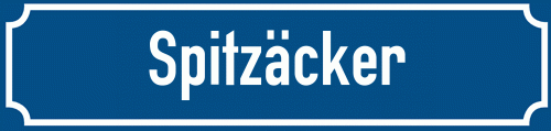 Straßenschild Spitzäcker zum kostenlosen Download