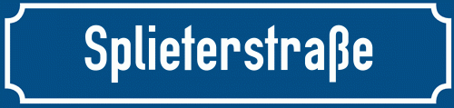 Straßenschild Splieterstraße