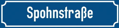 Straßenschild Spohnstraße