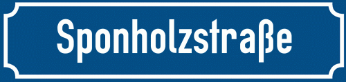 Straßenschild Sponholzstraße