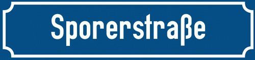 Straßenschild Sporerstraße
