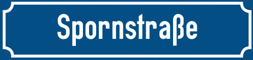 Straßenschild Spornstraße