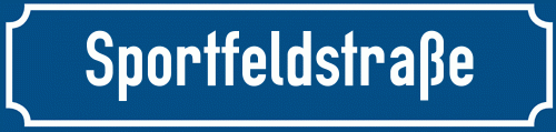 Straßenschild Sportfeldstraße