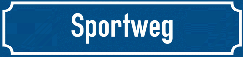 Straßenschild Sportweg zum kostenlosen Download