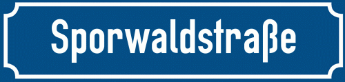 Straßenschild Sporwaldstraße