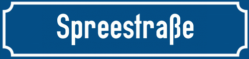 Straßenschild Spreestraße