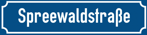 Straßenschild Spreewaldstraße zum kostenlosen Download