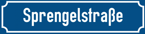 Straßenschild Sprengelstraße zum kostenlosen Download