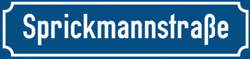 Straßenschild Sprickmannstraße