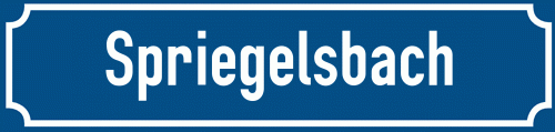 Straßenschild Spriegelsbach