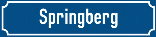 Straßenschild Springberg