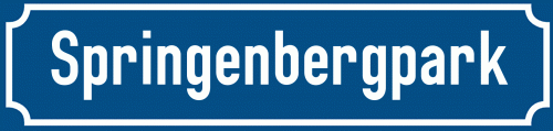 Straßenschild Springenbergpark