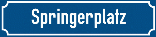 Straßenschild Springerplatz