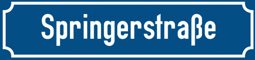 Straßenschild Springerstraße