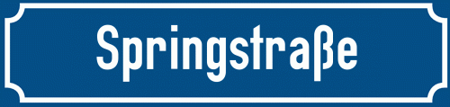 Straßenschild Springstraße zum kostenlosen Download