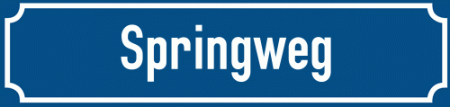 Straßenschild Springweg zum kostenlosen Download