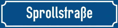 Straßenschild Sprollstraße
