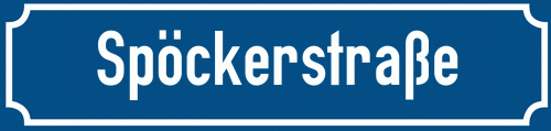 Straßenschild Spöckerstraße zum kostenlosen Download