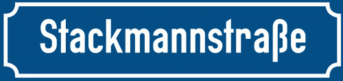 Straßenschild Stackmannstraße zum kostenlosen Download