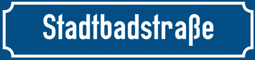 Straßenschild Stadtbadstraße zum kostenlosen Download