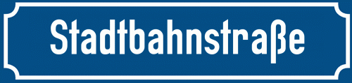 Straßenschild Stadtbahnstraße zum kostenlosen Download