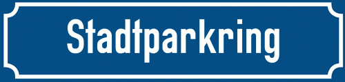 Straßenschild Stadtparkring