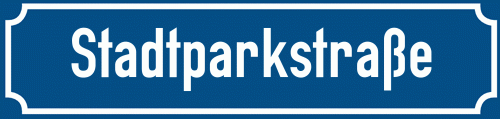 Straßenschild Stadtparkstraße