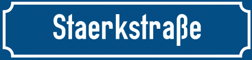 Straßenschild Staerkstraße zum kostenlosen Download