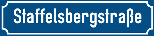 Straßenschild Staffelsbergstraße