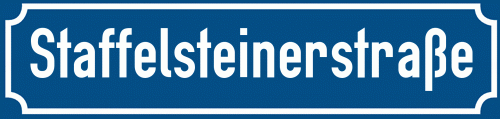 Straßenschild Staffelsteinerstraße zum kostenlosen Download