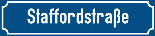 Straßenschild Staffordstraße