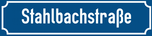 Straßenschild Stahlbachstraße zum kostenlosen Download
