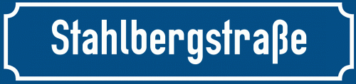 Straßenschild Stahlbergstraße zum kostenlosen Download