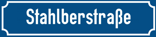 Straßenschild Stahlberstraße