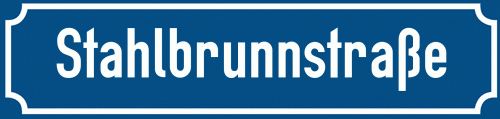 Straßenschild Stahlbrunnstraße zum kostenlosen Download