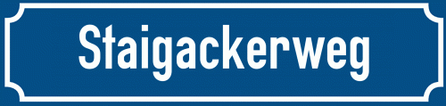 Straßenschild Staigackerweg zum kostenlosen Download