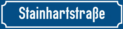 Straßenschild Stainhartstraße